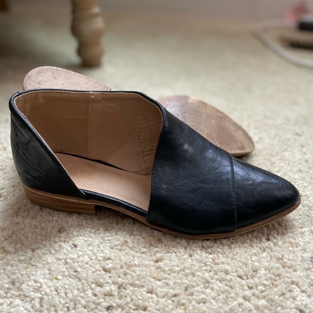 Catherine Malandrino Black Asymetrical Open-Sided Shoes